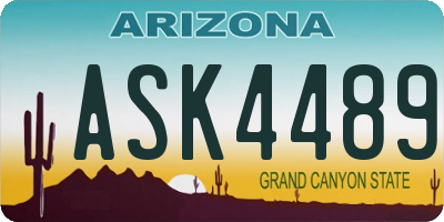 AZ license plate ASK4489
