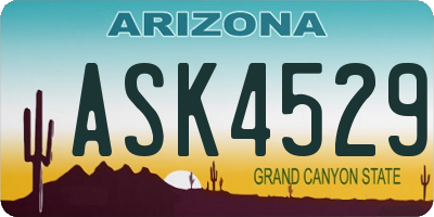 AZ license plate ASK4529