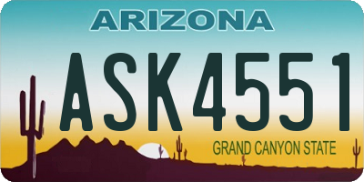 AZ license plate ASK4551