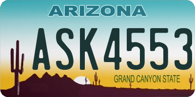 AZ license plate ASK4553