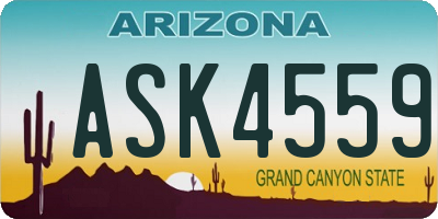 AZ license plate ASK4559