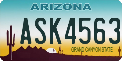 AZ license plate ASK4563