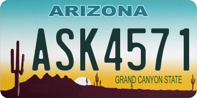 AZ license plate ASK4571
