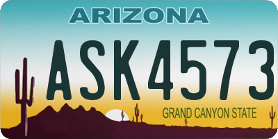 AZ license plate ASK4573