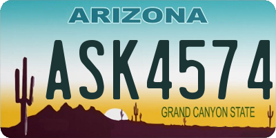 AZ license plate ASK4574