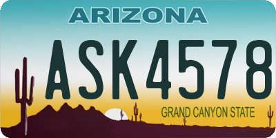 AZ license plate ASK4578