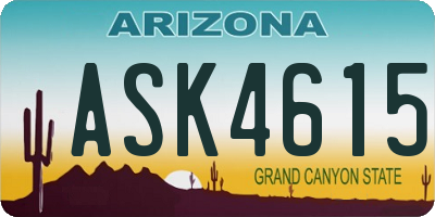 AZ license plate ASK4615