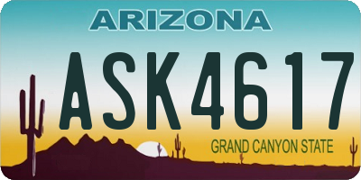 AZ license plate ASK4617