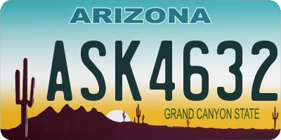 AZ license plate ASK4632