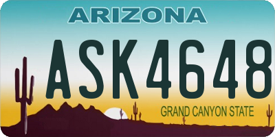 AZ license plate ASK4648