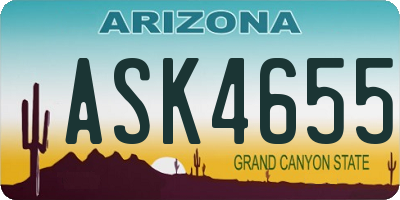 AZ license plate ASK4655