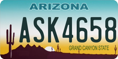 AZ license plate ASK4658