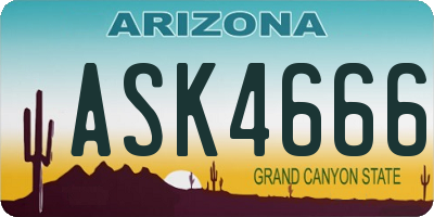 AZ license plate ASK4666