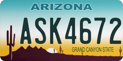 AZ license plate ASK4672