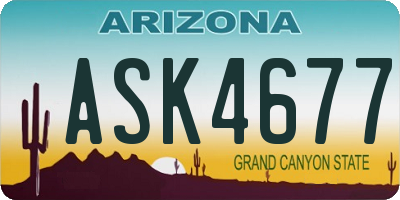 AZ license plate ASK4677
