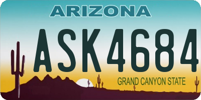AZ license plate ASK4684