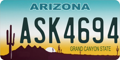 AZ license plate ASK4694
