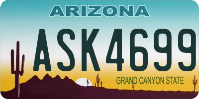 AZ license plate ASK4699