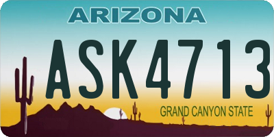 AZ license plate ASK4713