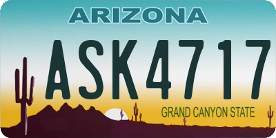AZ license plate ASK4717