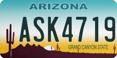 AZ license plate ASK4719