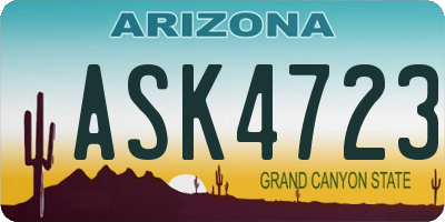 AZ license plate ASK4723