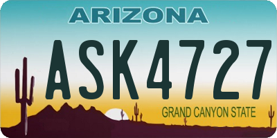 AZ license plate ASK4727