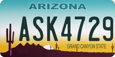 AZ license plate ASK4729