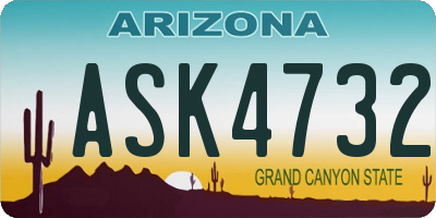 AZ license plate ASK4732