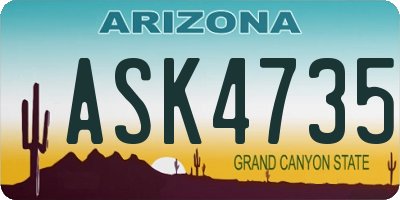 AZ license plate ASK4735