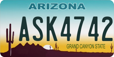 AZ license plate ASK4742
