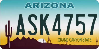 AZ license plate ASK4757