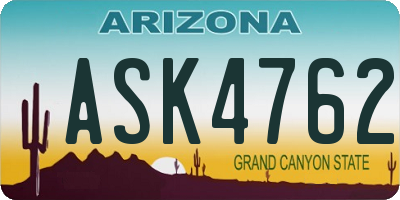 AZ license plate ASK4762
