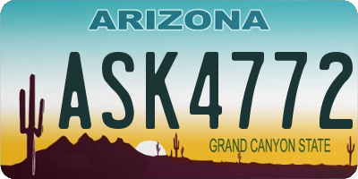 AZ license plate ASK4772