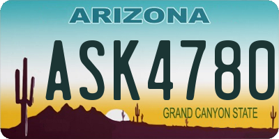 AZ license plate ASK4780