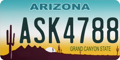 AZ license plate ASK4788