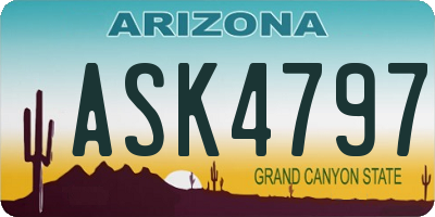 AZ license plate ASK4797