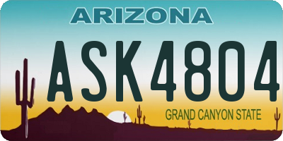 AZ license plate ASK4804