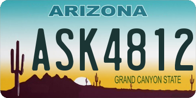 AZ license plate ASK4812