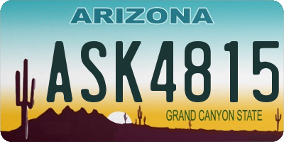 AZ license plate ASK4815
