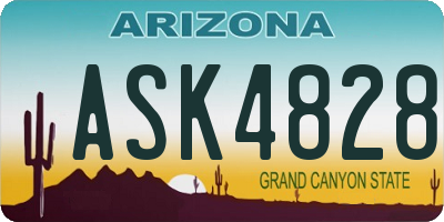 AZ license plate ASK4828