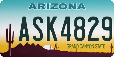 AZ license plate ASK4829