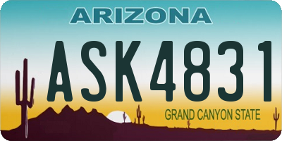 AZ license plate ASK4831