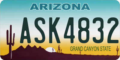 AZ license plate ASK4832