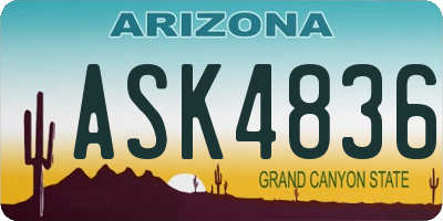 AZ license plate ASK4836