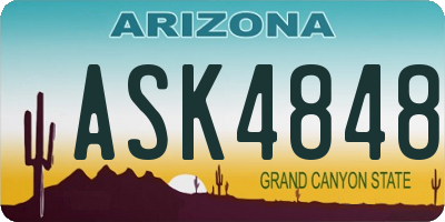 AZ license plate ASK4848