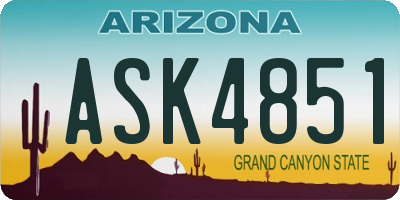 AZ license plate ASK4851