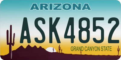 AZ license plate ASK4852