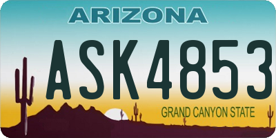 AZ license plate ASK4853