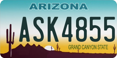 AZ license plate ASK4855